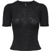 ONLY Onlnicole Life SS O-Neck Scallop Top Jrs, Nero, S Donna