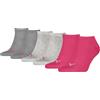 PUMA SNEAKER PLAIN 3P, Calzini, Unisex - Adulto, Middle Grey Melange/Pink - New, 39-42