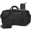 Lubardy Borsone da Viaggio Grande 65L 80L 100L Borsa Viaggio Pieghevole Borsone Borsa Palestra Sportiva con Scomparto Scarpe Impermeabile Ultra-Leggero Duffel Travel Bag Borse Weekend per Donna e Uomo,Nero