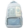 WANWEN Ita Bag Zaino Scuola Kawaii con Finestre Trasparenti, Ita Borsa per Donne e Adolescenti, Y2K Zaino Estetico, Casual Daypack Robusta Borsa per Anime Cosplay Regali (Blue)
