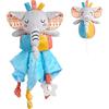 Vicloon Pupazzetto Fazzoletto, 3 in 1 Straccetto Doudou Neonato con Cerchi di Carta e Massaggiagengive, Doudou per Neonati in Tessuto Morbido, Peluche per Neonati per Culla o Passeggino, Elefante