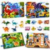 Guopai Montessori Busy Book per Bambini 1+ Anni, Set 2 Libri Interattivi con Temi Dinosauri e Veicoli, Quiet Book Educativo con Giochi di Abbinamento, Gioco Sensoriale da Viaggio per Bambini