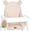 Totsy Baby Cuscino per seggiolone bambino pieghevole riduttore - coprisedile sostegno per Ikea Antilop seggiolone pappa e bebè - riduttore idrorepellente lavabile Beige con stelle bianche