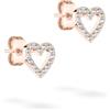 Tamaris Orecchini a forma di cuore - Amazon Exclusive, 0,8 cm, Acciaio inossidabile, Zirconia cubica
