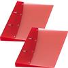 VELOFLEX - Raccoglitore Diamond A5, 2 anelli da 20 mm, rosso, 2 pezzi | In plastica PP, copertina trasparente, meccanismo a 2 anelli con altezza di inserimento di 20 mm e struttura Diamond