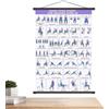 ycezw Sedia Yoga Guida agli esercizi Grafico a muro Pose multiple per la palestra | La tabella da parete per yoga con sedia pieghevole mostra molteplici pose di esercizi per principianti anziani e allenamenti
