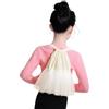 Generic Zainetto Danza Mesh con Pizzo Decorativo Allenamento Beige | Tessuto in poliestere traspirante con interno spazioso per lezioni di danza, scarpe e costumi per bambini