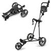 Generic Carrello da Golf Pieghevole e Leggero, 3 Ruote con Freno a Pedale, Portaombrellone e Portabicchieri, Impugnatura Regolabile e Borsa Portaoggetti - Compatto e Maneggevole