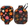 MAYJOYDIY 2 mazzi di fiori per pickleball, 30,5 x 20,3 cm, custodia protettiva per racchetta in neoprene con cerniera e girasole, adatta per pagaie standard per sport uomini donne regalo