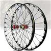 KUNYOS Set di Ruote da Bicicletta Thru Axle 26'' 27.5'' 29'' Mountain Bike Ruota Anteriore Ruota Posteriore Set Doppio Strato 24 Fori Mozzo Straight-Pull per 7-12 Ingranaggi