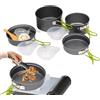 szaluyk Set di pentole da campeggio antiaderente impilabile padella | Kit di pentole da campeggio per cucina, sala da pranzo, escursionismo, viaggi con zaino in spalla