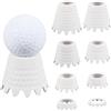 CONCHLERY Set di 24 tee simulatori da golf, in plastica, bianco, 8 misure, diametro 3,4-5,5 cm, altezza 0,6-5,3 cm