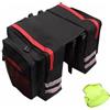 Mertmliy Borsa Laterale Bicicletta Portapacchi - Grande Capacità 30 Litri Riflettente Facile Pulire Impermeabile Borse Bicicletta Doppia Laterala Borsa Viaggio Borse Laterale E-bike MTB,Red