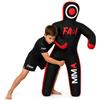 Fami Sports Manichino per bambini da 120 cm, non imbottito, in tela resistente, per allenamento MMA, BJJ, judo e arti marziali, peso personalizzabile, nero/rosso, circa 120 cm