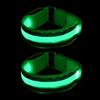 minkissy 2 Pezzi Bracciale Luminoso per Corsa Notturna LED, Bracciale Riflettente Regolabile in Nylon, Verde Chiaro, a Batteria, per Ciclismo e Lavoratori