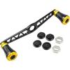 Generic Manovella Mulinello Maniglia Mulinello Maniglia Baitcaster Maniglia Doppia Design Alleggerito in Lega di Alluminio con Presa Comoda E Bilanciata per, Nero, Oro