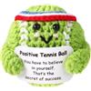 TOYMIS Palla da Tennis Positiva, Palla da Tennis di Supporto Emotivo con Biglietto Positivo Bambola Carina Lavorata a Maglia Positiva Giocattolo All'Uncinetto Ispiratore per Amanti Dello Sport Regali