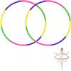 AolKee 2 hula hoop fitness per bambini da 3 a 12 anni, con 8 segmenti, multicolore, per ragazzi e ragazze, in plastica rimovibile, perfetti per la danza