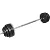 UBVNFGMK Set di manubri lunghi da 60 kg con barra dritta da 165 cm, 8 pesi (4 x 10 kg, 2 x 5, 2 x 2 kg), rivestimento in plastica per un allenamento silenzioso, chiusure a stella e strutturate