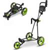 Generic Carrello da Golf Pieghevole e Leggero, 3 Ruote con Freno a Pedale, Portaombrellone e Portabicchieri, Impugnatura Regolabile e Borsa Portaoggetti - Compatto e Maneggevole