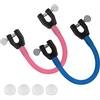 lasuroa 2 Pezzi Connettore per Punta da Sci per Bambini con 4 Pezzi Distanziatori, Connettore da Sci Portatile Aiuto per l'Allenamento dello Sci Accessori per Snowboard per Bambini Principianti (Rosa, Blu)