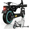 Keemigo Monopattino elettrico,Motore da 500W,Pneumatici da 10'',25 Km/h,50Km di Autonomia,Monopattino elettrico adulto con doppia sospensione e doppio sistema di illuminazione,Controllo APP intelligente