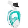 Egkery Maschera da snorkeling per adulti, maschera integrale a 180°, protezione CO2, tecnologia anti-appannamento e anti-perdite, con fasce regolabili per la testa, compatibile con fotocamere sportive