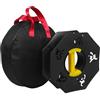 Uonlytech Avvolgicavo per Tracciatura Campo Sportivo, Plastica e Tessuto, Nero, con Borsa, Struttura a Doppio Cuscinetto, Misura Regolabile, per Campi da Basket e Piste Atletiche