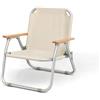 MotiveTech Sedia Pieghevole con Braccioli in Legno Leggera Lettino da Spiaggia Salvaspazio Lettino da Giardino per Amanti Dell'outdoor, Campeggio, Terrazzo, Altezza 67 Cm, Color to 4