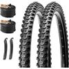 MOHEGIA 20/24/26x2.125 Set di pneumatici per mountain bike con tubi e leve | Il battistrada profondo fornisce una forte presa e controllo per sentieri sterrati, strade ghiaiose, sentieri rocciosi e
