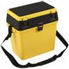 Baoblaze Contenitore da Pesca Scatola Tackle Portatile Secchio Sgabello Coperchio Rinforzato in con Scomparto Accessori Adatto a Pesca Costiera Argine Bacino, Giallo