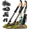 Pinuquest Bastoni da trekking telescopici in alluminio (260 g) - per 95 - 200 cm di altezza, bastoncini da trekking con manico ergonomico in sughero e 4 inserti per ogni terreno, bastoncini da nordic