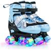 TOMSHOO Pattini a Rotelle Ragazzi, Pattini a Rotelle Regolabili con 8 Ruote Luminose, Comodo e Traspirante, Rollerblade Bambino con Diversi Strati Protettivi, Pattini Bambina per Bambini,Principianti