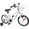 SYDE Bicicletta per bambini, 12 pollici, bianco, telaio in acciaio