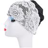 OPPWONG Cuffia da Nuoto in Pizzo Impermeabile per Capelli Lunghi, | Vestibilità elastica, materiale PVC, look vintage, ottimo per il nuoto, piscine coperte