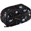 GAIREG Astuccio nero colorato con mazze da golf | Astuccio grande con design rinforzato a doppia cerniera, pannelli trasparenti, divisorio in PE, lungo 21,1 cm