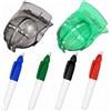 Ameble 4 strumenti per segnare la linea della pallina da golf + 2 set di penne, aiuto per l'allineamento in plastica per esercitarsi nel putting, segnare le linee rette sulle palline da golf per la pre