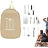 Generisch Set di utensili da cucina portatile da campeggio, 12 pezzi | Con custodia per attrezzatura da campeggio, set completo per camper, attività all'aperto, barbecue, picnic, avventure,