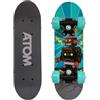 HTI Atom - Skateboard in acero da 43,2 cm, per principianti o professionisti, mini cruiser per bambini e adolescenti, con camion in PP da 7,6 cm, adatto per tutti i bambini dai 5 anni in su, design robot