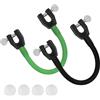 lasuroa 2 Pz Connettore per Punta da Sci, Connettore da Sci con 4 Distanziatori Ausilio per l'Allenamento da Sci Attrezzatura per l'Allenamento da Sci per Bambini Principianti (Nero, Verde Scuro)