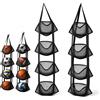 totnwrooye Rete per palline da parete, 2 pezzi, colore nero | Set di 2 reti per palloni, 4 scomparti, organizer da appendere, in nylon resistente, nero