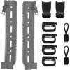 LZAQHMT Kit adattatore MOLLE a cerniera per pannello posteriore tattico | 10 cinghie estendibili con 4 clip D-Ring, 2 tiranti in paracord e 2 fermi