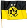 Dortmund Borussia Dortmund, Bandiera a canne, nero-giallo, 90x60cm