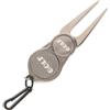 JUMPLAWN Forcella da Green Golf a Due Punte, Lega di Zinco, Staccabile | Design Compatto 13, 80x2, 90x0, 50cm, Doppio Gettone, Manico Ergonomico, Finitura Argento