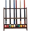 VNwizribc Supporto da pavimento for stecche biliardo in legno | 23,6x7x22,4 pollici for sala giochi, club, garage, bar, ristorante: 10 slot indipendenti in legno