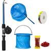 Generic Kit Pesca per Bambini Filo Galleggianti Esche Artificiali Piombi Campanello Pinza Forbici Sganciatore Avvolgilenza in Fibra di Vetro Adatti per Uso in, style to 1