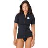 RIP CURL 2026 Donna Premium Surf Zip Thru Manica Corta Vestito in 16HWRV - Black