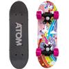 HTI Atom - Skateboard da 43,2 cm, per principianti o professionisti, per bambini e ragazzi, in acero con camion in PP da 7,6 cm, mini cruiser completo, adatto per tutti i bambini dai 5 anni in su