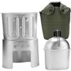 Hotainoys Kit mensa, mensa metallica in alluminio da 850 ml con tazza e fornello, set completo di mense militari per campeggio, escursionismo e avventure all'aria aperta, tazza