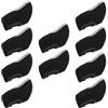 Sosoport 10 Pezzi Copritesta per Mazze da Golf in Neoprene Nero, Set da 10 Coperture Protettive per Ferri Riduzione Vibrazioni, per Gioco e Conservazione